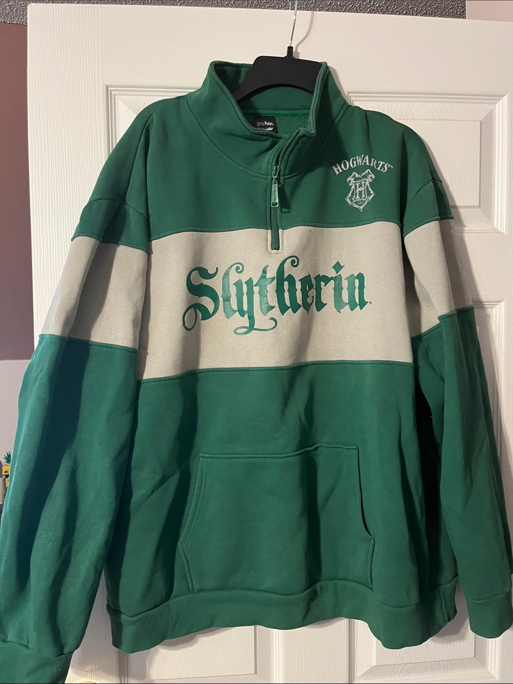 Slytherin Green Quarter-Zip Pullover Sweatshirt